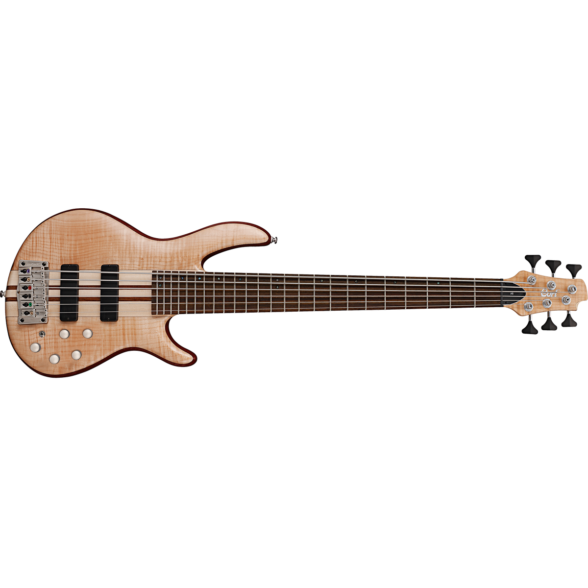 Cort A6 Plus FMMH 6-String Bass Guitar – Open-Pore Natural
