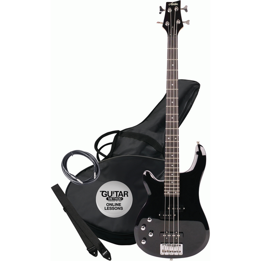 Ashton AB4LBK Left Handed Bass Guitar in Black