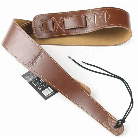 Epiphone Premium Leather Guitar Strap Brown