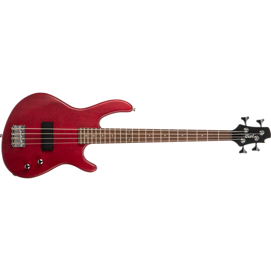 Cort Action Junior OPBC Open Pore Black Cherry 30" Short Scale 4 String Bass