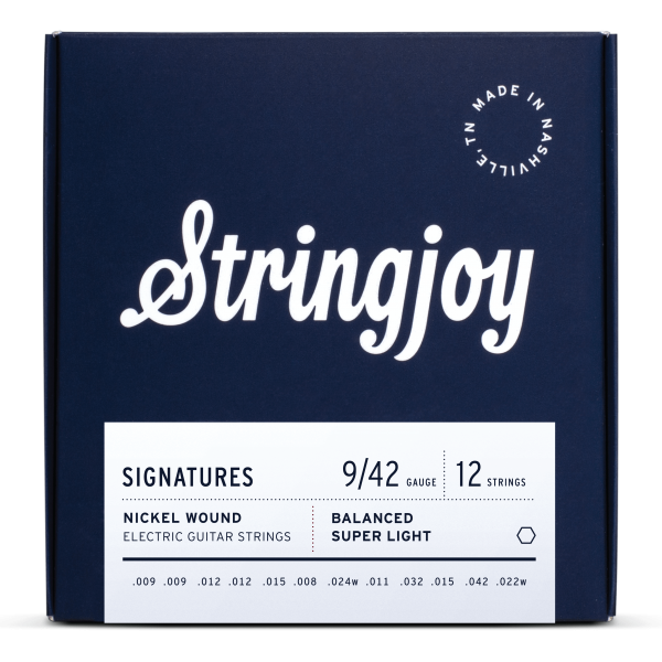 Stringjoy Signatures | 12 String Balanced Super Light Gauge (9-42) Nickel Wound Electric Guitar Strings