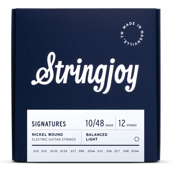 Stringjoy Signatures | 12 String Balanced Light Gauge (10-48) Nickel Wound Electric Guitar Strings