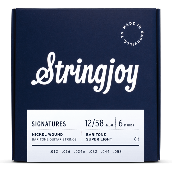 Stringjoy Signatures | Baritone Balanced Super Light Gauge (12-58) Nickel Wound Electric Guitar Strings