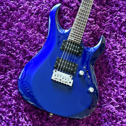 Mid-2000s Cort X-2 Double Cut Electric Guitar HH Metallic Blue