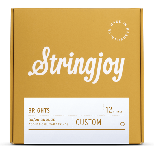 Stringjoy Brights | Custom 12 String 80/20 Bronze Acoustic Guitar Strings