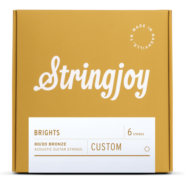 Stringjoy Brights | Custom 6 String 80/20 Bronze Acoustic Guitar Strings