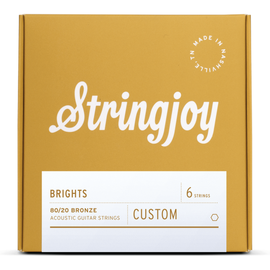 Stringjoy Brights | Custom 6 String 80/20 Bronze Acoustic Guitar Strings