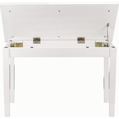 Beale BPB110WH Basic Duet Piano Bench with Storage in White