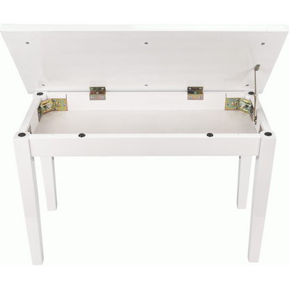 Beale BPB110WH Basic Duet Piano Bench with Storage in White