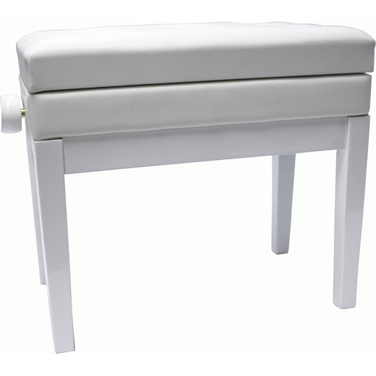 Beale BPB220WH Plush Cushion Piano Bench with Storage in White