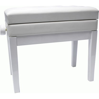 Beale BPB220WH Plush Cushion Piano Bench with Storage in White