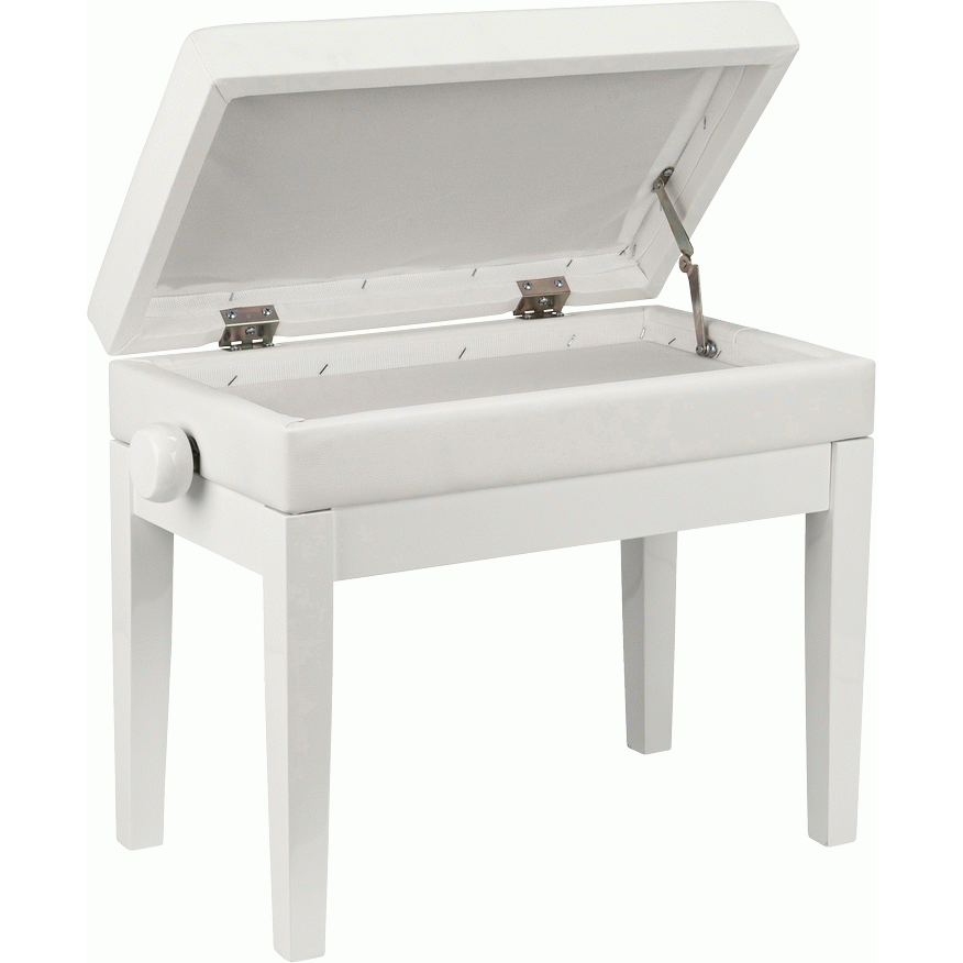 Beale BPB220WH Plush Cushion Piano Bench with Storage in White