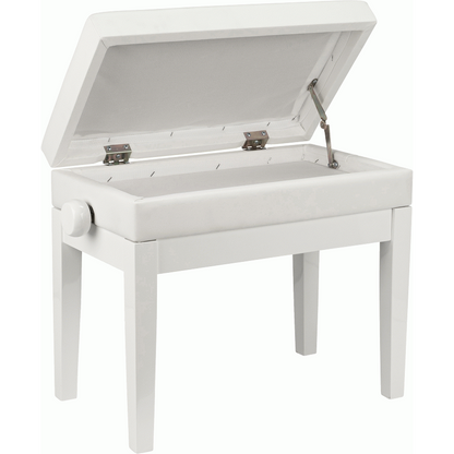 Beale BPB220WH Plush Cushion Piano Bench with Storage in White