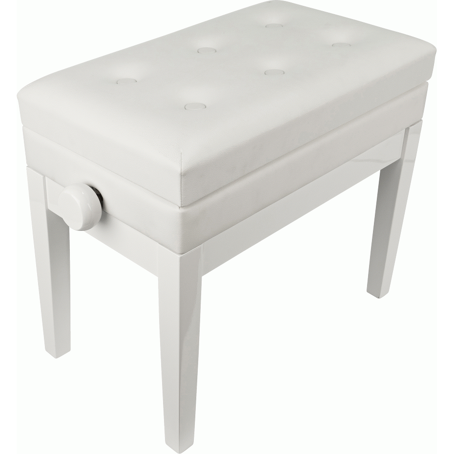 Beale BPB220WH Plush Cushion Piano Bench with Storage in White