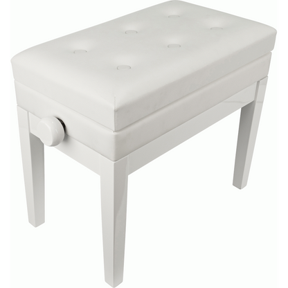 Beale BPB220WH Plush Cushion Piano Bench with Storage in White