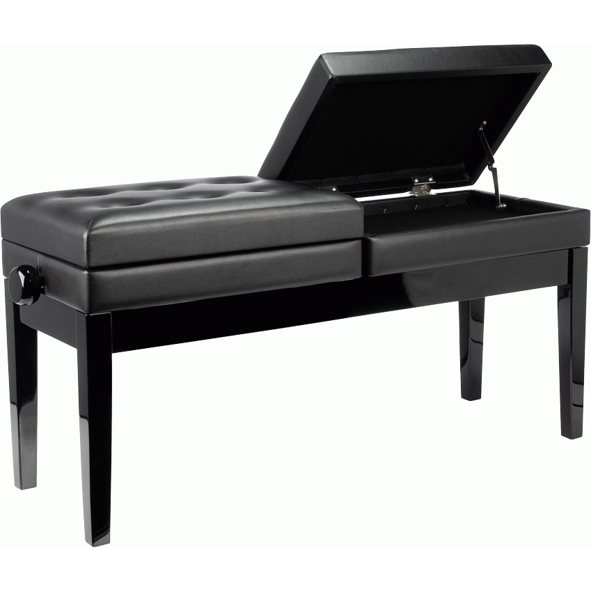 Beale BPB990BK Dual Piano Bench Dual Adjustable Duet in Black