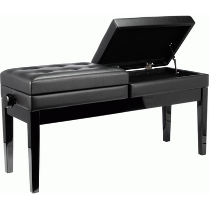 Beale BPB990BK Dual Piano Bench Dual Adjustable Duet in Black