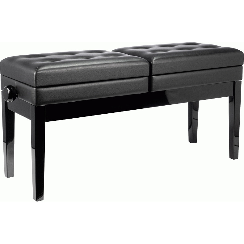 Beale BPB990BK Dual Piano Bench Dual Adjustable Duet in Black