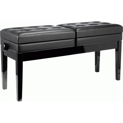 Beale BPB990BK Dual Piano Bench Dual Adjustable Duet in Black