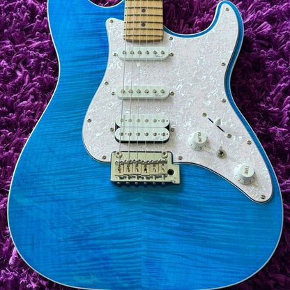 2020s Artist AS30 Blue Flame Electric Guitar HSS (w/ Gig Bag)