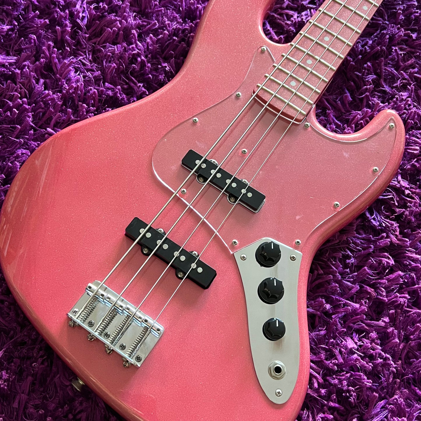 2013 Fernandes RJB-CUSTOM Jazz Bass Rose Pink Metallic (w/ Case)