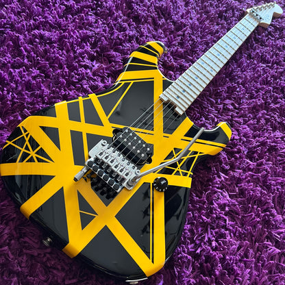 2021 EVH Striped Series - Black w/ Yellow Stripes (w/ EVH Striped Hard Case)