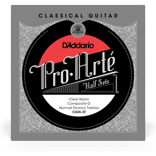 D'Addario CGN-3T Pro-Arte Clear Nylon w/ Composite G Classical Guitar Half Set, Normal Tension