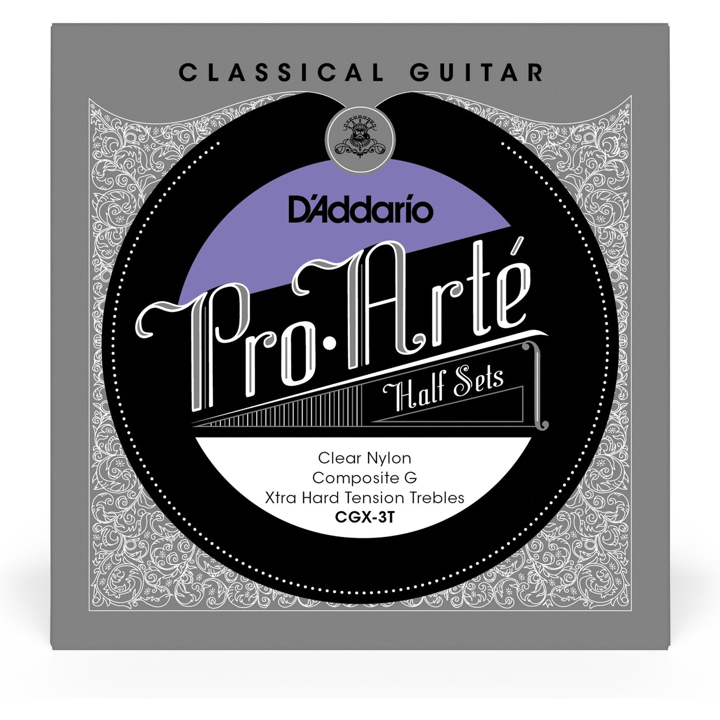 D'Addario CGX-3T Pro-Arte Clear Nylon w/ Composite G Classical Guitar Half Set, Extra Hard Tension