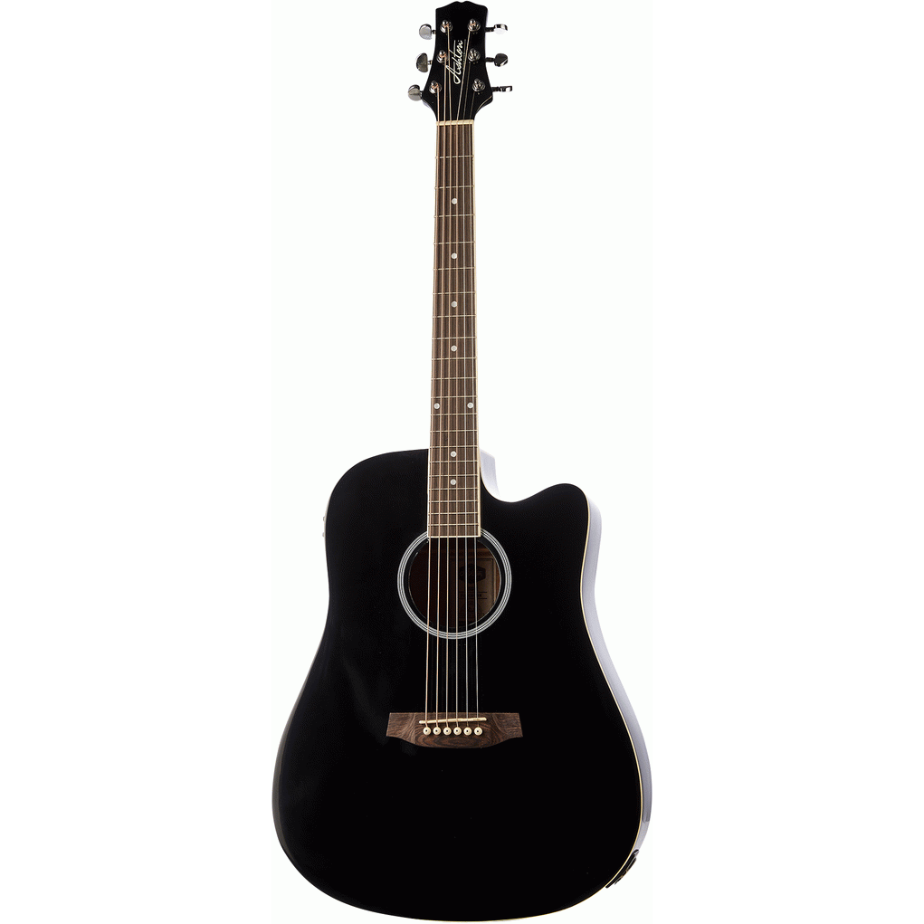 Ashton D20CEQ BK Dreadnought Cutaway Acoustic Guitar with EQ