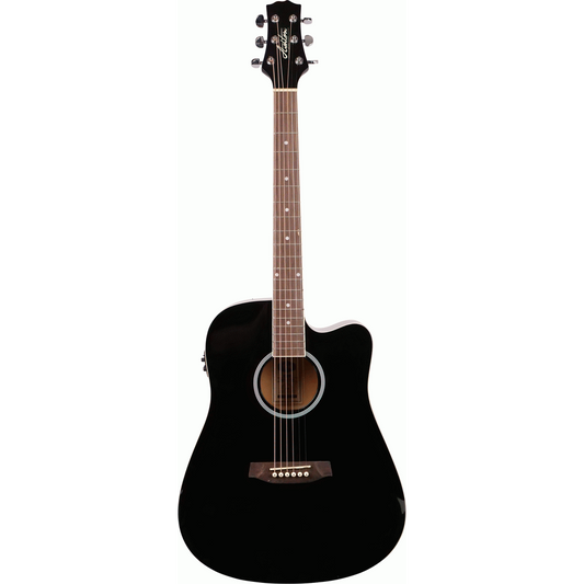 Ashton D20SCEQBK Solid Top Acoustic Guitar with EQ