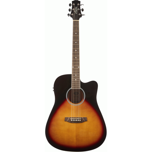 Ashton D20SCEQTSB Solid Top Acoustic Guitar with EQ