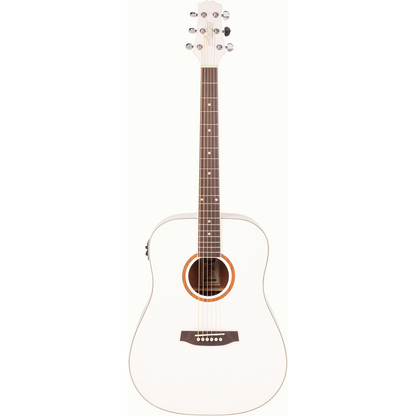 Ashton D26EQ WH White Dreadnought Acoustic Guitar with EQ