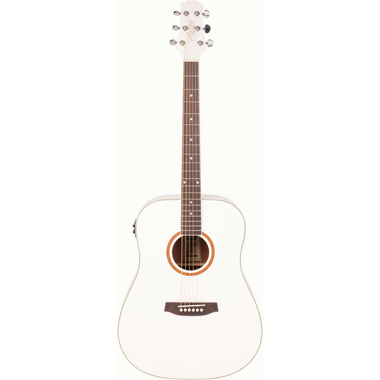 Ashton D26EQ WH White Dreadnought Acoustic Guitar with EQ