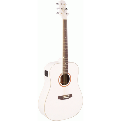 Ashton D26EQ WH White Dreadnought Acoustic Guitar with EQ