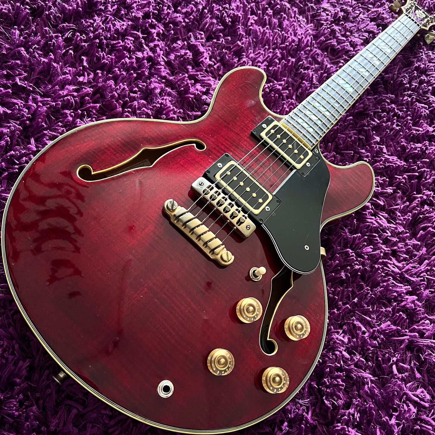 1979 Greco SV-800 Super View Semi-Hollow Electric Guitar Wine Red (MIJ Fujigen)