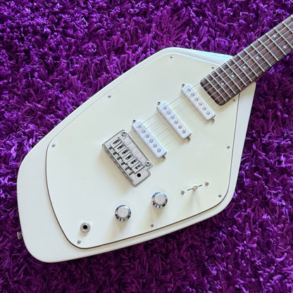 Mid-2010s Vox V-MK5 Phantom Short Scale Electric Guitar (Refinished Metallic White)