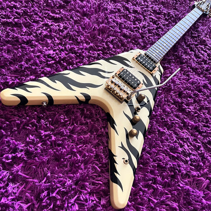 1984 Greco Device MTV-80 Flying V Tiger Stripe Finish (MIJ Fujigen)