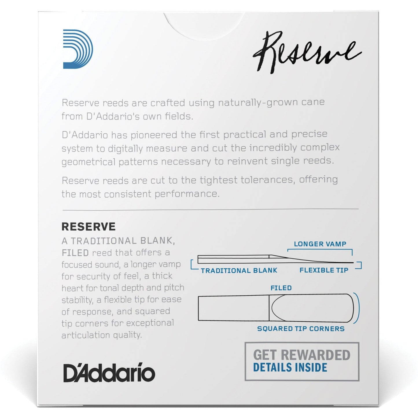 D'Addario Reserve Eb Clarinet Reeds, Strength 2.0, 10-Pack