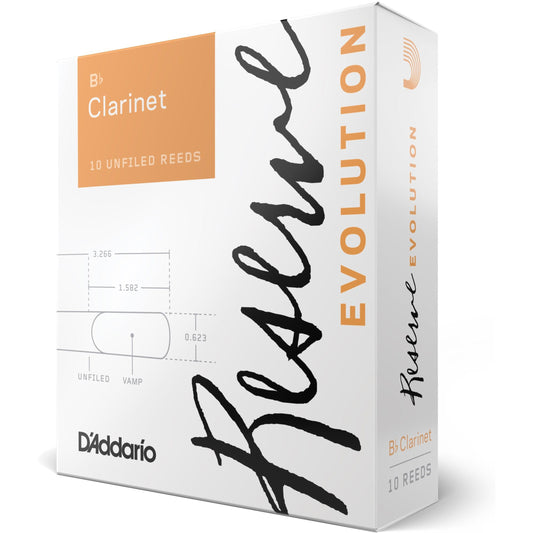 D'Addario Reserve Evolution Bb Clarinet Reeds, Strength 2.5, 10-Pack