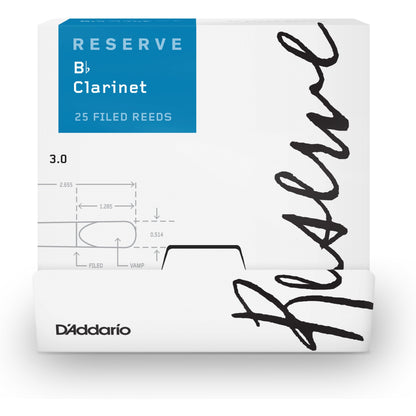 D'Addario Reserve Bb Clarinet Reeds, Strength 3.0, 25-Box