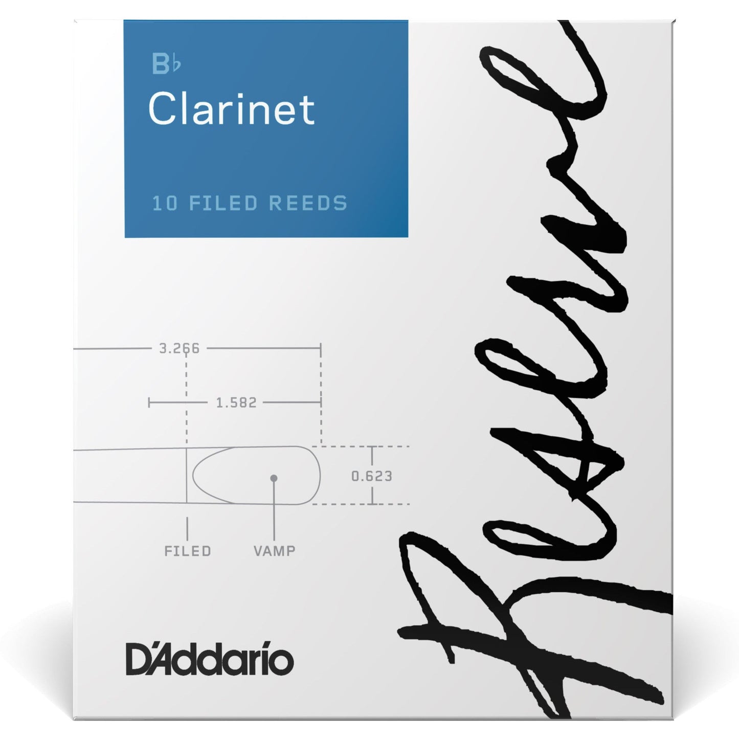 D'Addario Reserve Bb Clarinet Reeds, Strength 2.5, 10-Pack