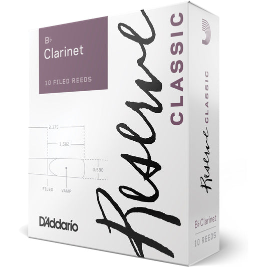 D'Addario Reserve Classic Bb Clarinet Reeds, Strength 2.0, 10-Pack