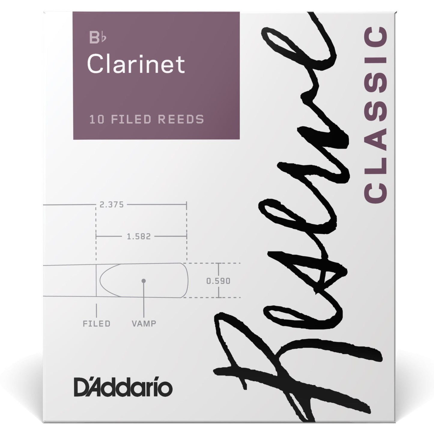 D'Addario Reserve Classic Bb Clarinet Reeds, Strength 4.5, 10-Pack