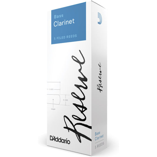 D'Addario Reserve Bass Clarinet Reeds, Strength 2.0, 5 Pack