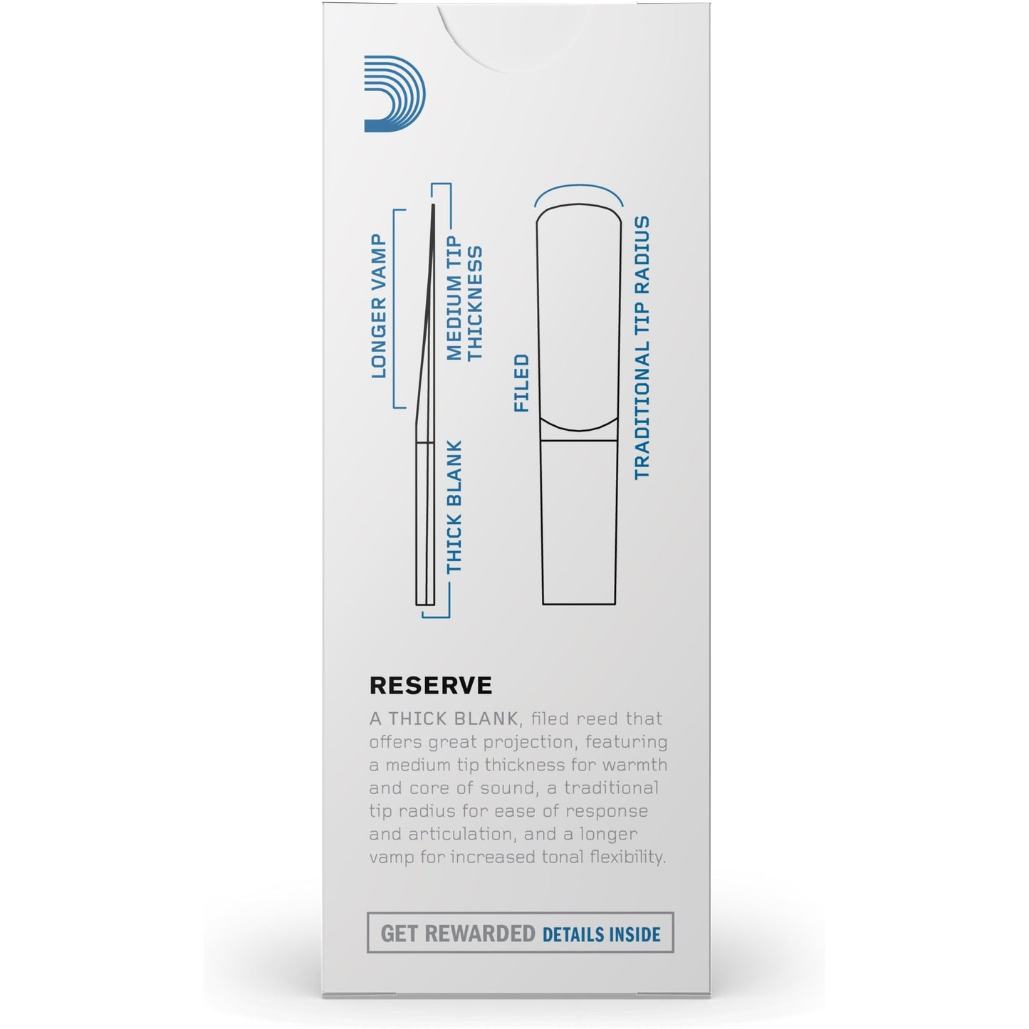 D'Addario Reserve Bass Clarinet Reeds, Strength 2.5, 5 Pack