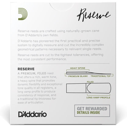 D'Addario Reserve Soprano Saxophone Reeds, Strength 2.0, 10-Pack