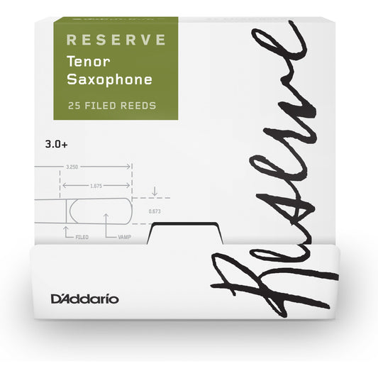 D'Addario Reserve Tenor Saxophone Reeds, Strength 3.0+, 25-Box