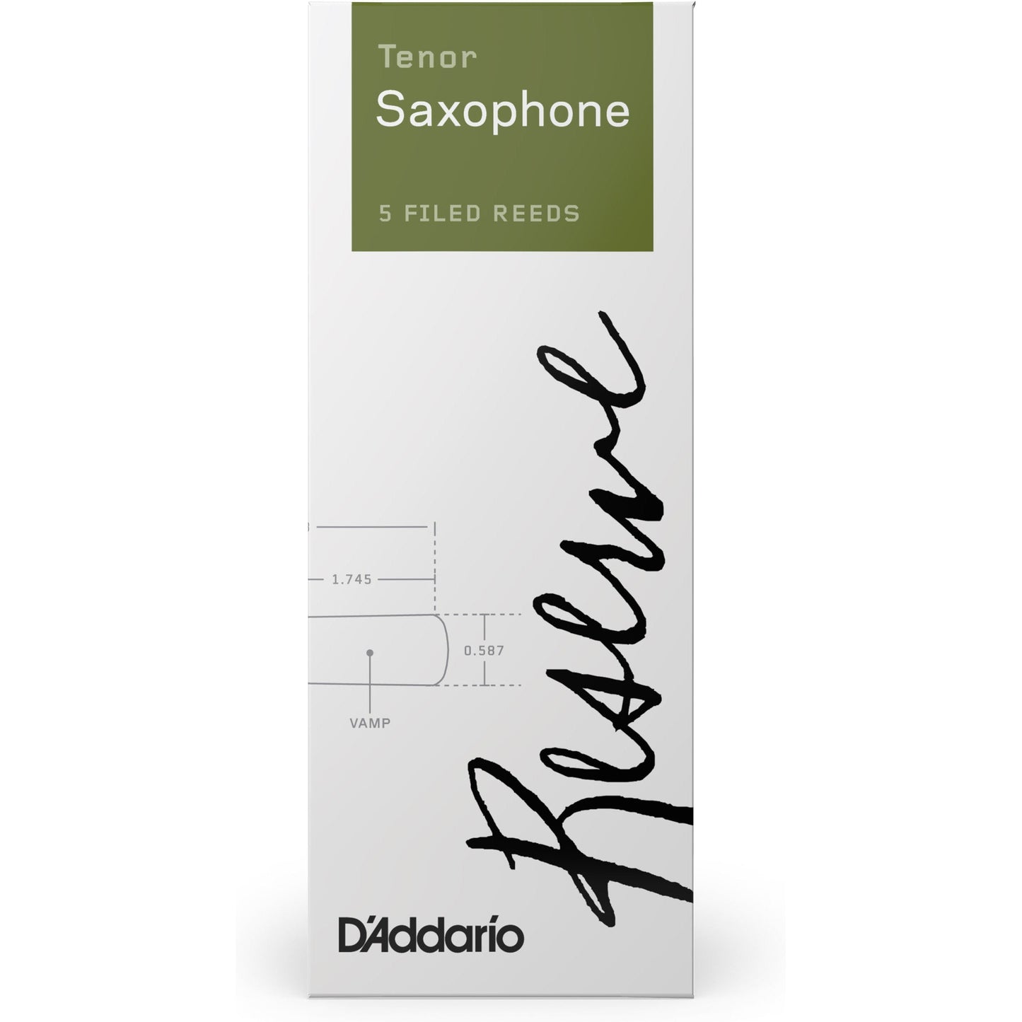 D'Addario Reserve Tenor Saxophone Reeds, Strength 2.0, 5-Pack