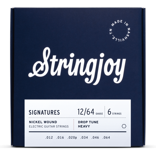 Stringjoy Signatures | Drop Tune Heavy Gauge (12-64) Nickel Wound Electric Guitar Strings