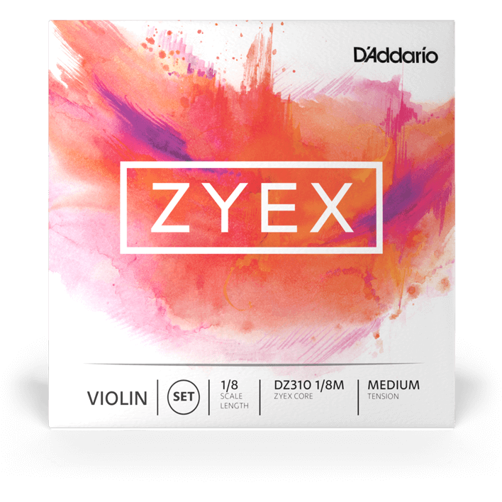 D'Addario Zyex Violin String Set – 1/8 Scale – Medium Tension